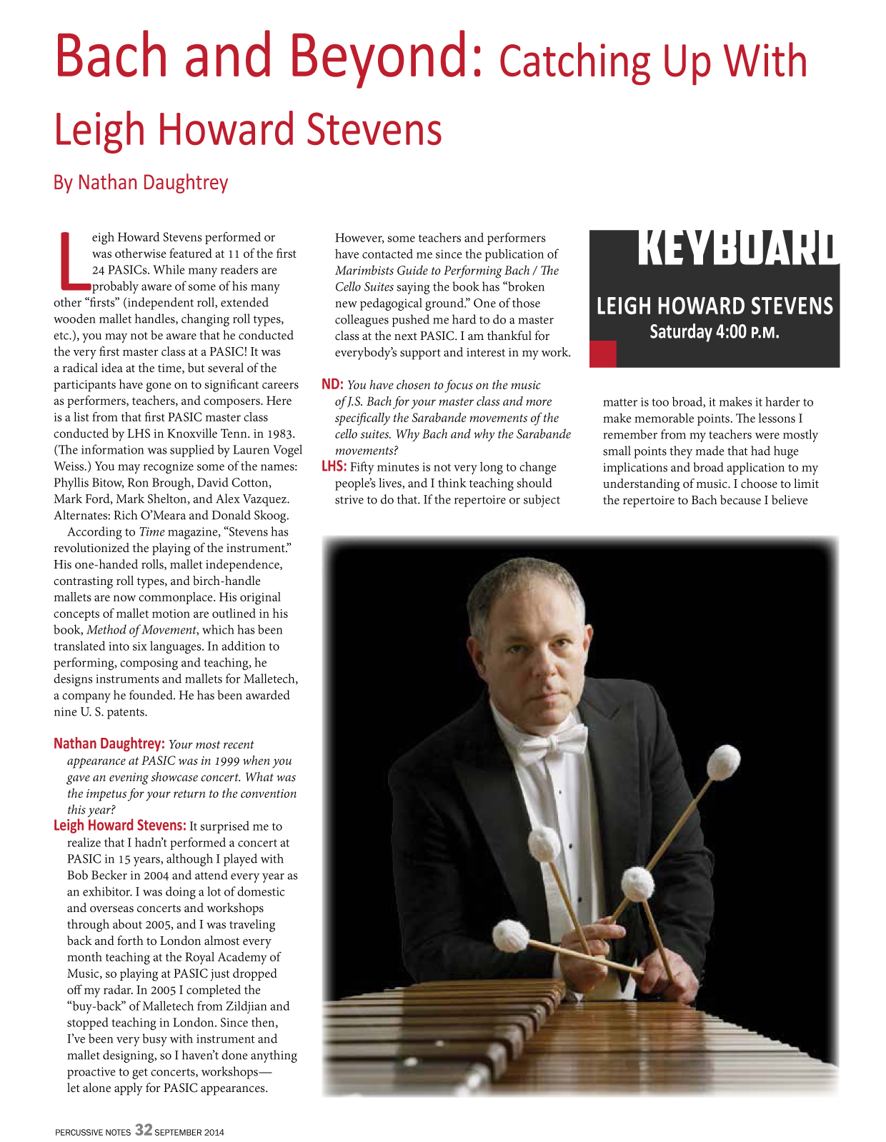 Bach and Beyond: Catching up with Leigh Howard Stevens